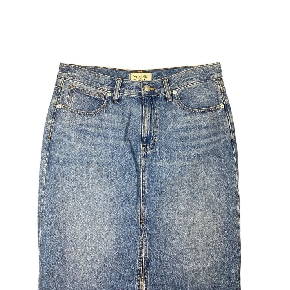Madewell Womens Denim Mid-Rise Maxi Skirt in‎ Pratt Wash Size 30